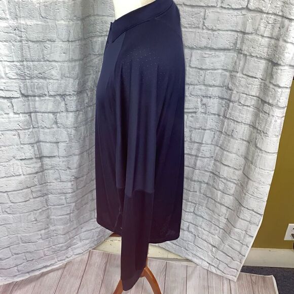 Adidas clima cool Longsleeve 2 button collar shirt navy blue men sz XXL - Picture 5 of 8